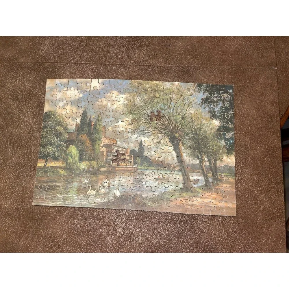 Vintage Double Sided Wooden Puzzle Max Hofler Painting Marshall Field Wood - Mis